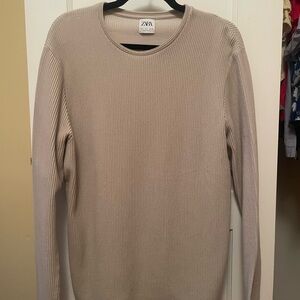 Zara Light Beige Knit Pullover